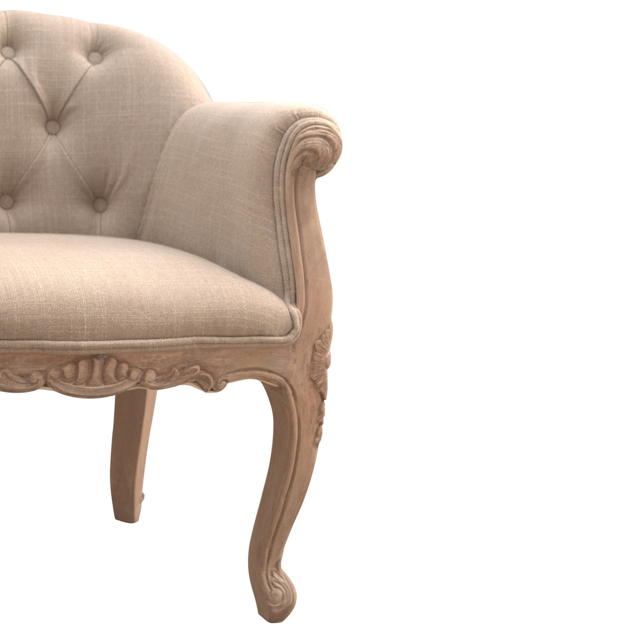 Fauteuil capitonné profond de style français