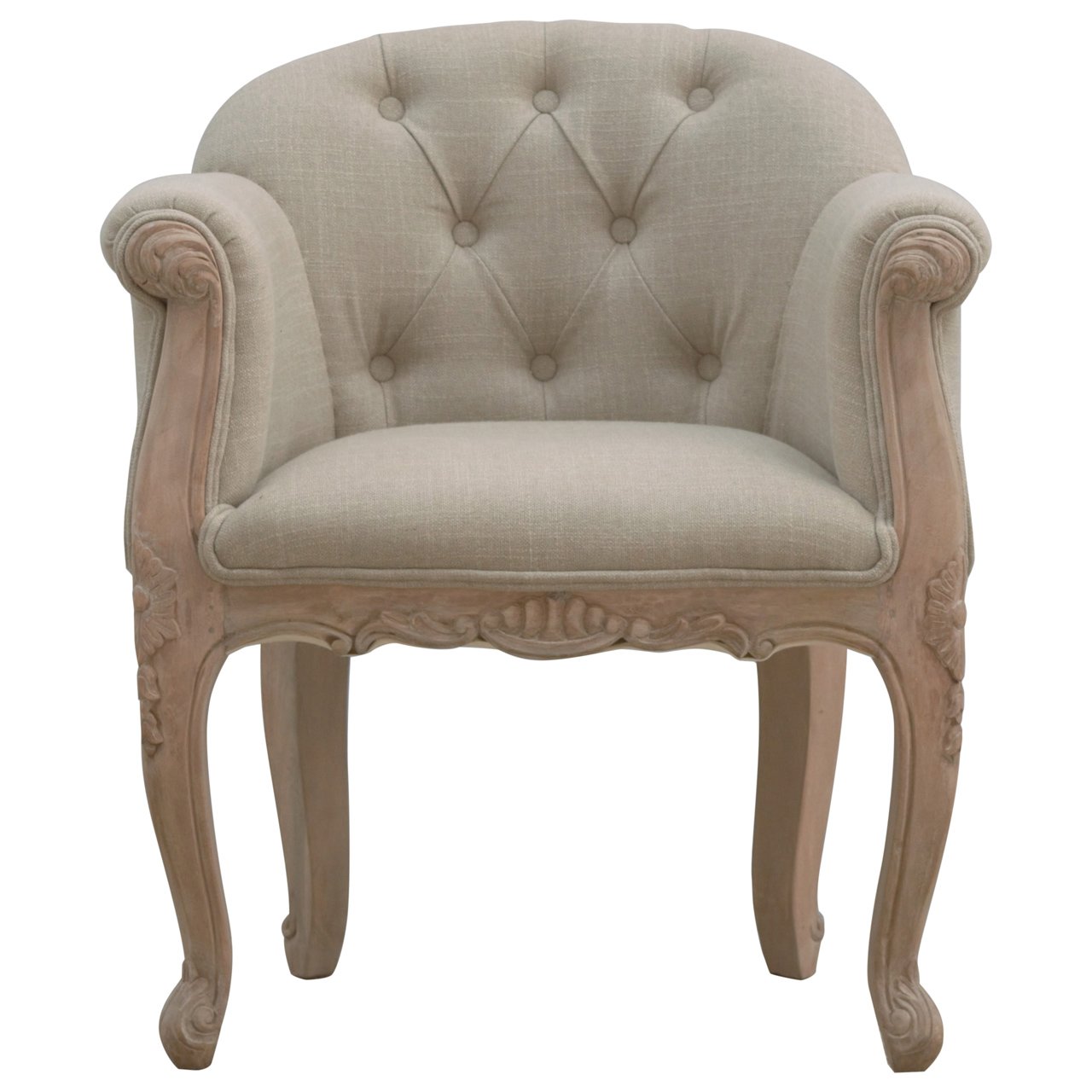 Fauteuil capitonné profond de style français