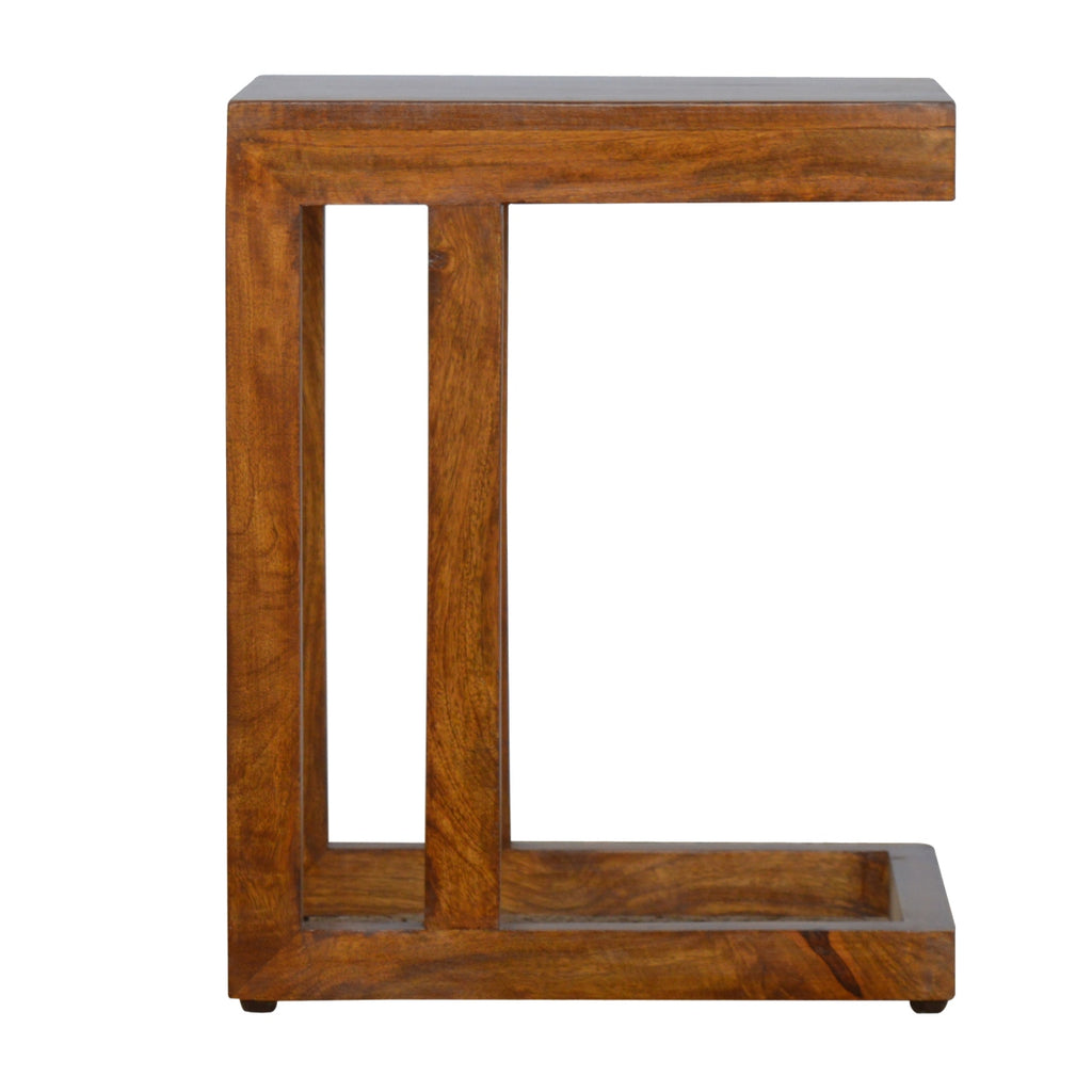 Table d'appoint à une face, finition châtaigne
