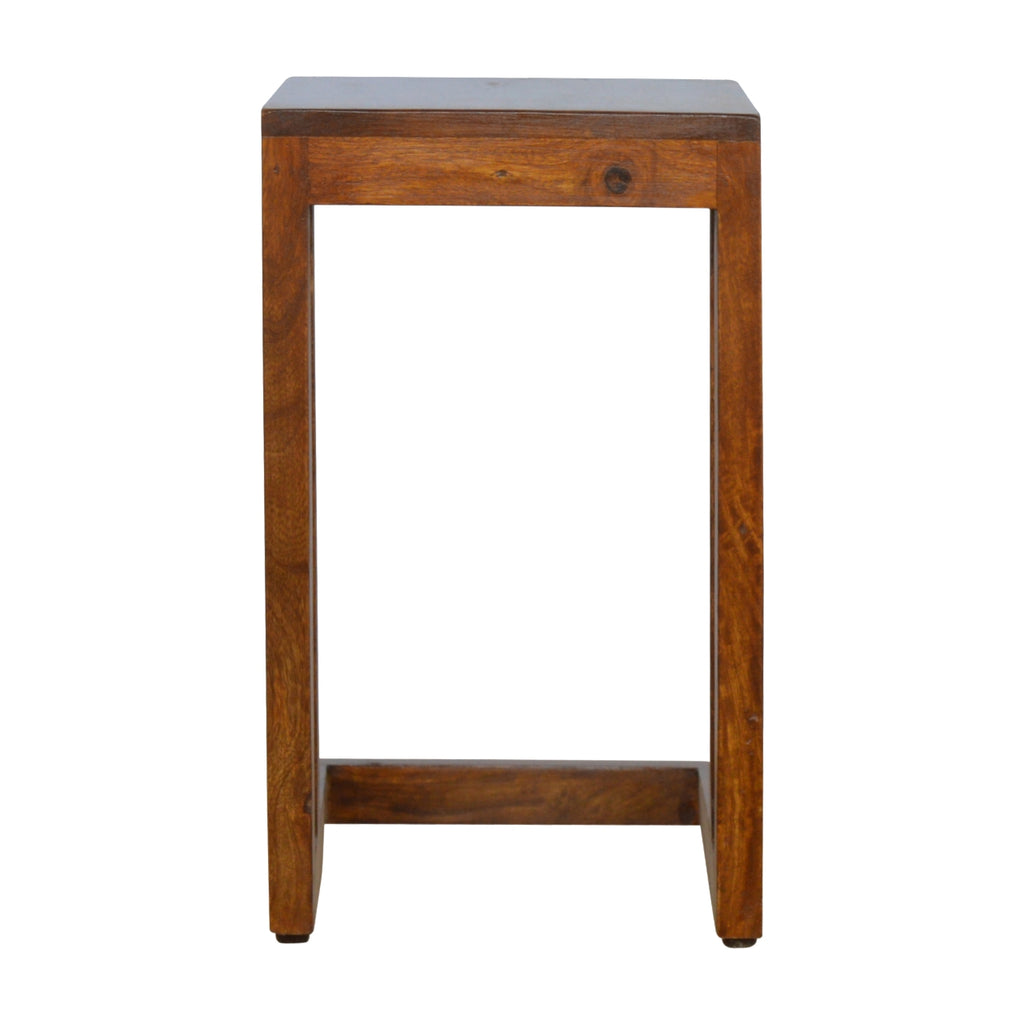 Table d'appoint à une face, finition châtaigne