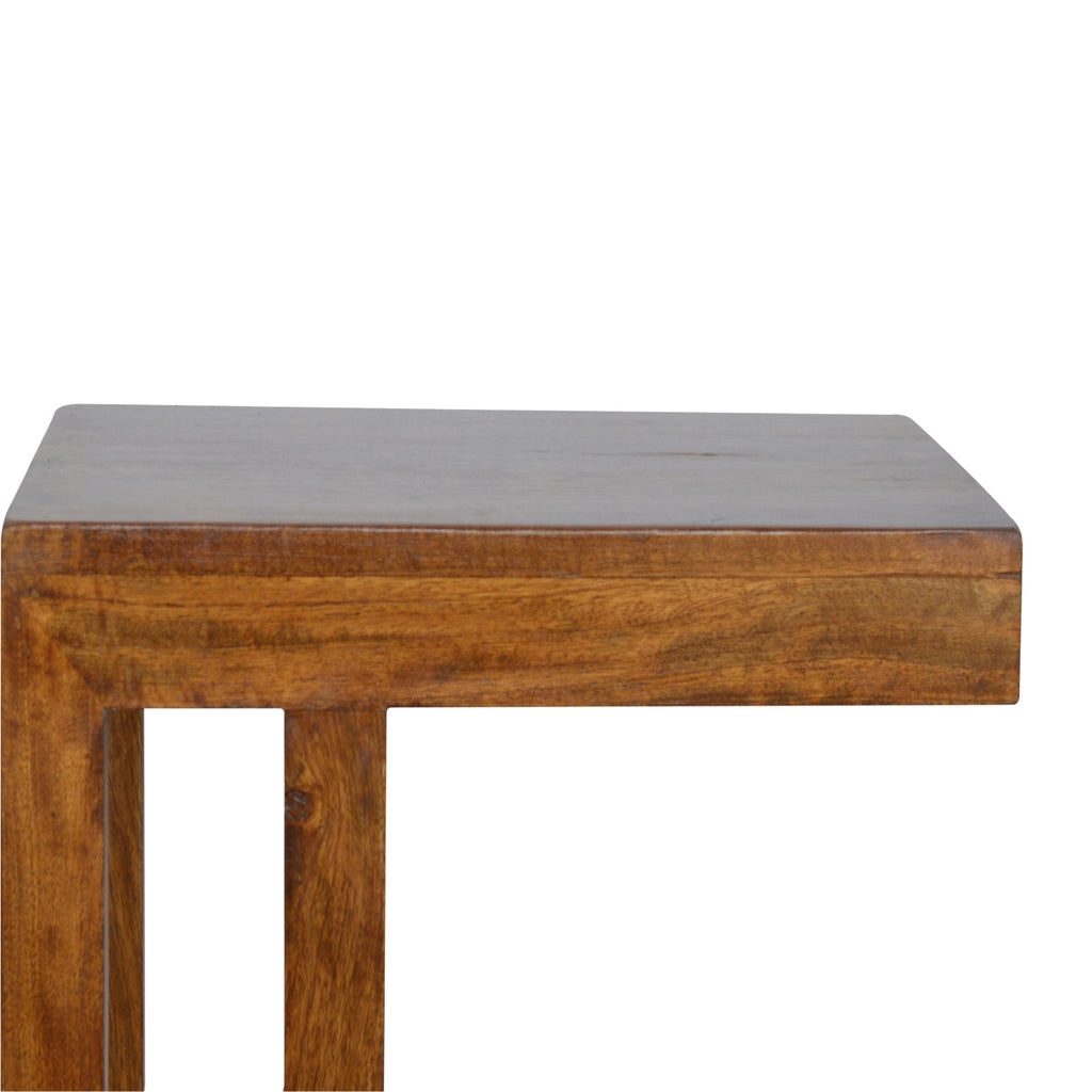 Table d'appoint à une face, finition châtaigne