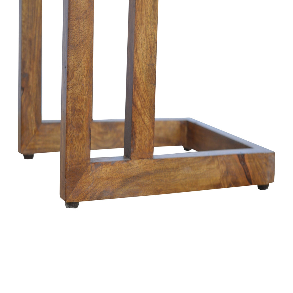 Table d'appoint à une face, finition châtaigne