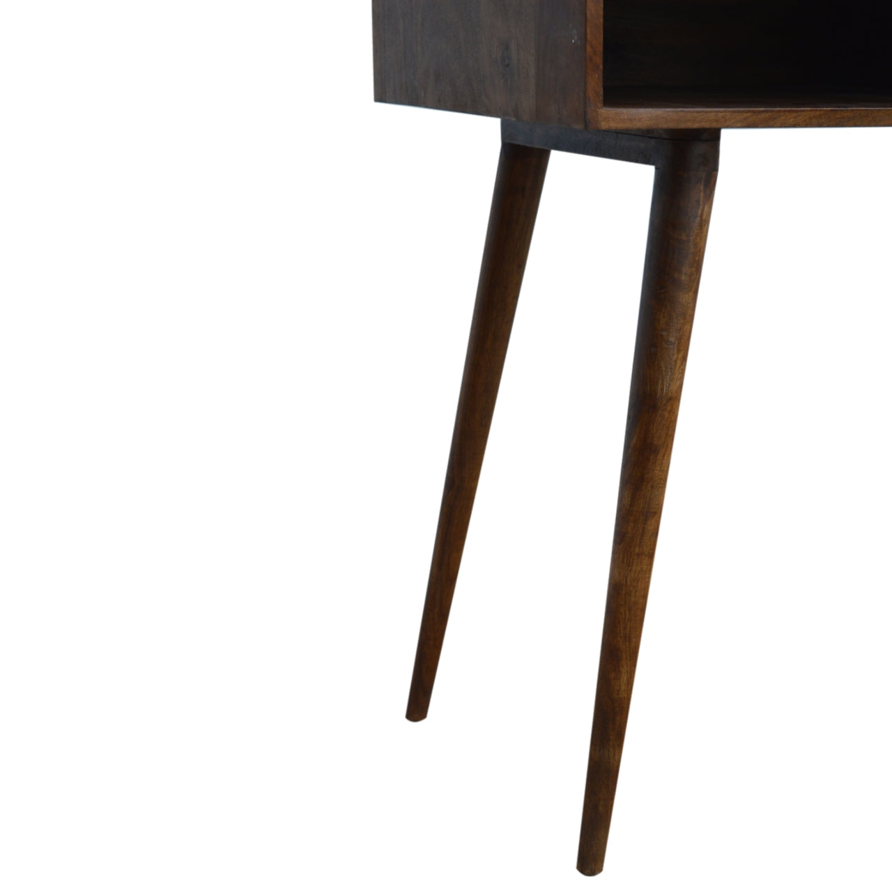 Bureau sculpté en forme de cube de châtaignier