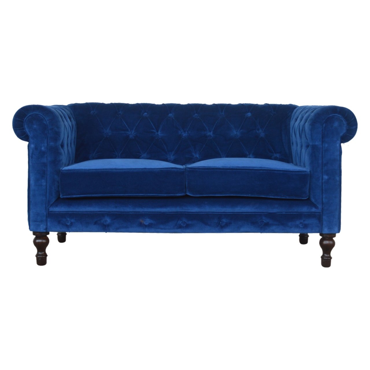 Canapé Chesterfield en velours bleu royal