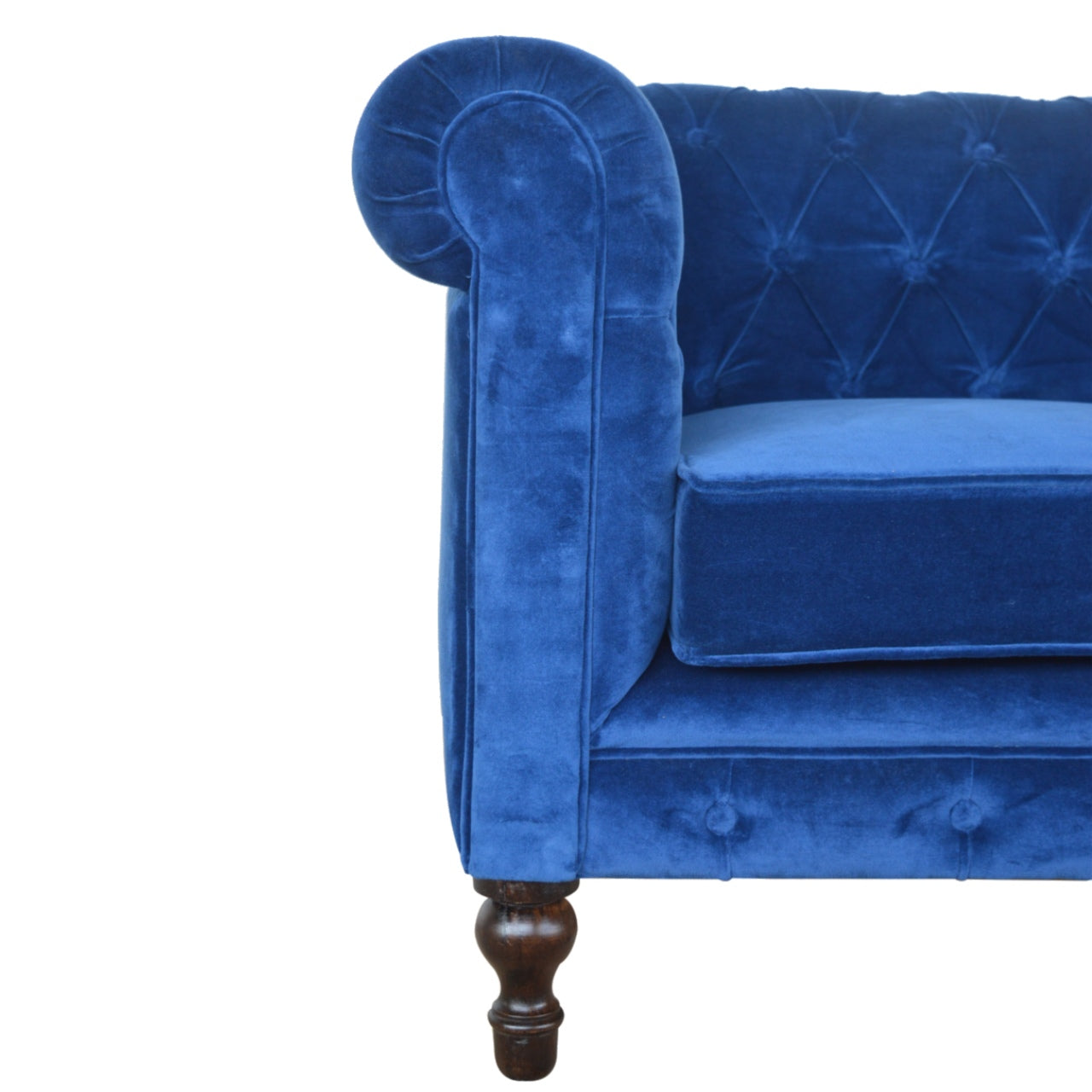 Canapé Chesterfield en velours bleu royal
