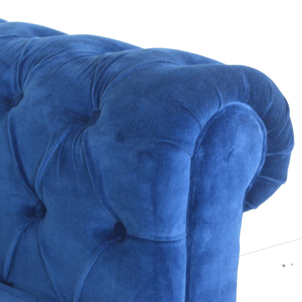 Canapé Chesterfield en velours bleu royal
