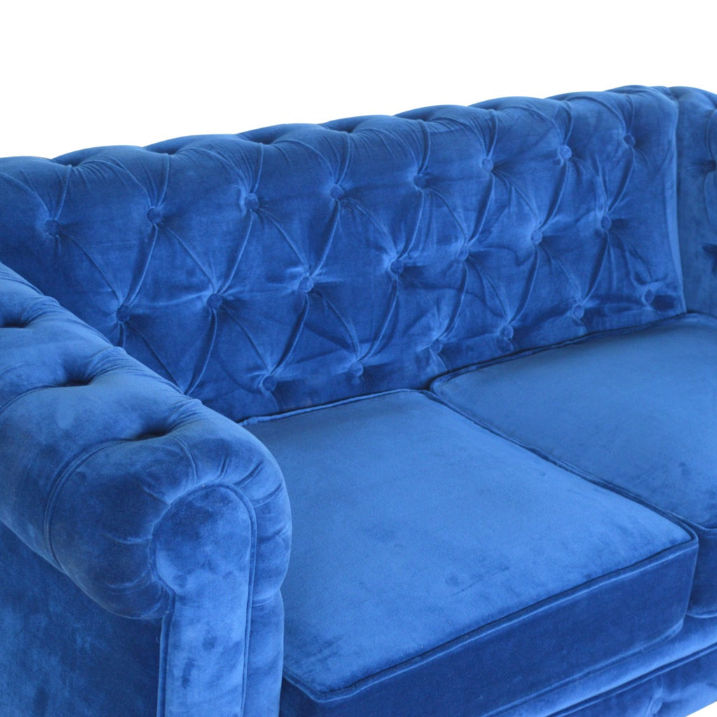 Canapé Chesterfield en velours bleu royal