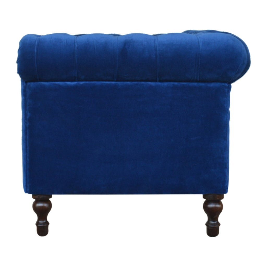 Canapé Chesterfield en velours bleu royal