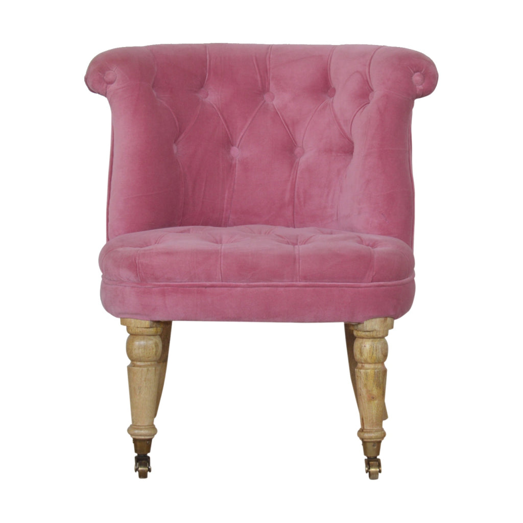 Fauteuil d'appoint en velours rose