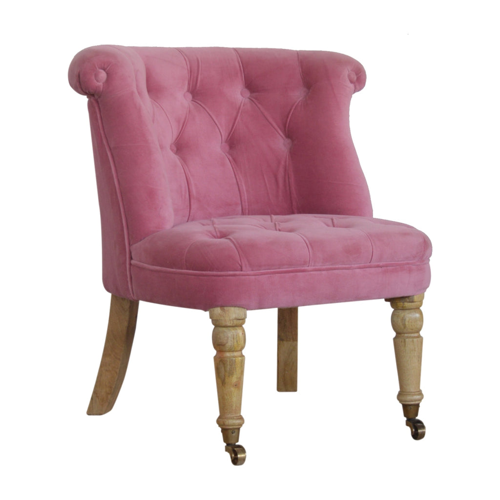 Fauteuil d'appoint en velours rose