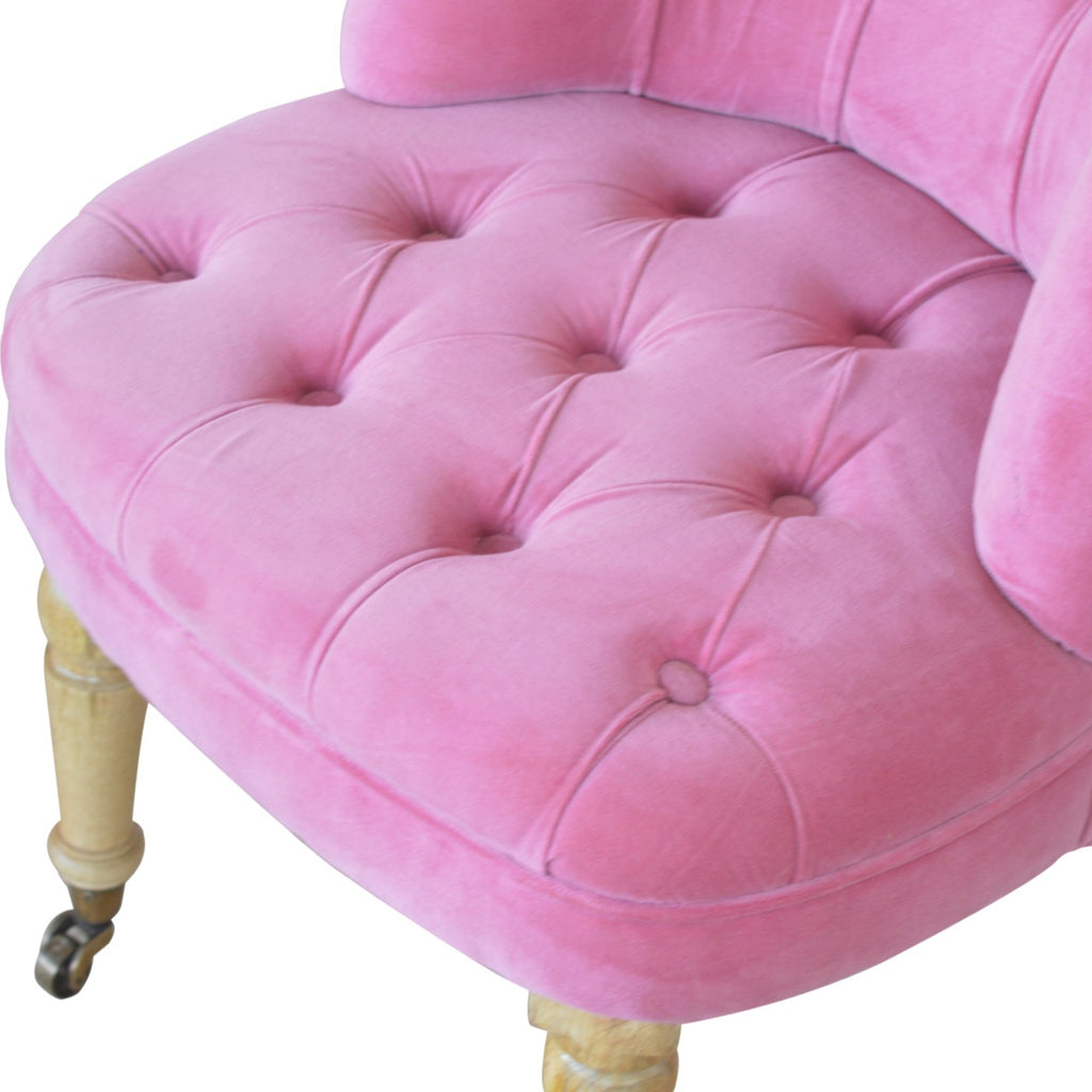 Fauteuil d'appoint en velours rose