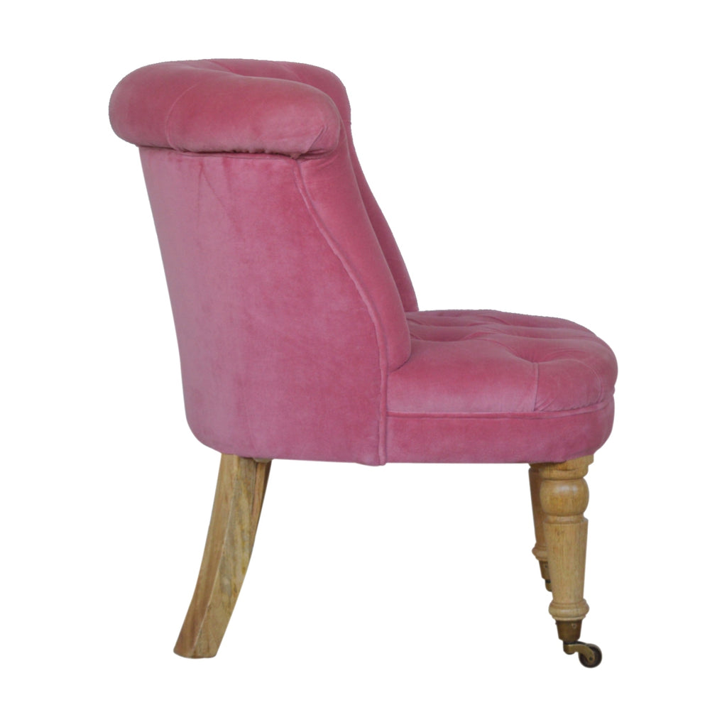 Fauteuil d'appoint en velours rose