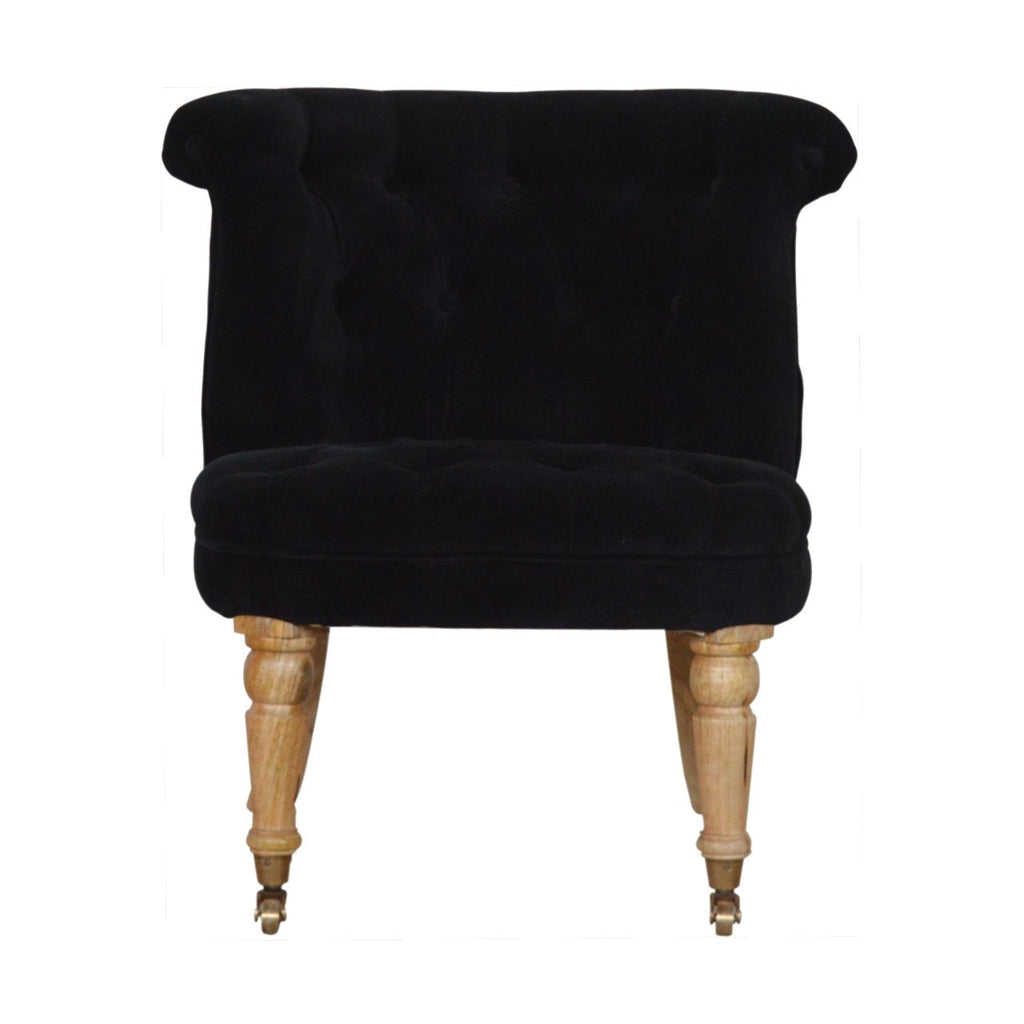 Fauteuil d'appoint en velours noir