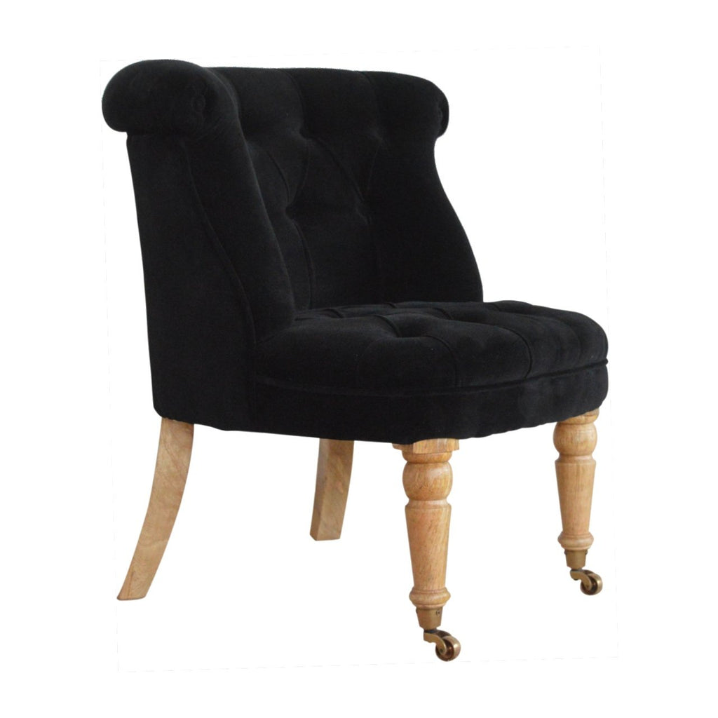 Fauteuil d'appoint en velours noir