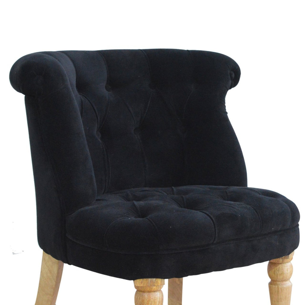 Fauteuil d'appoint en velours noir
