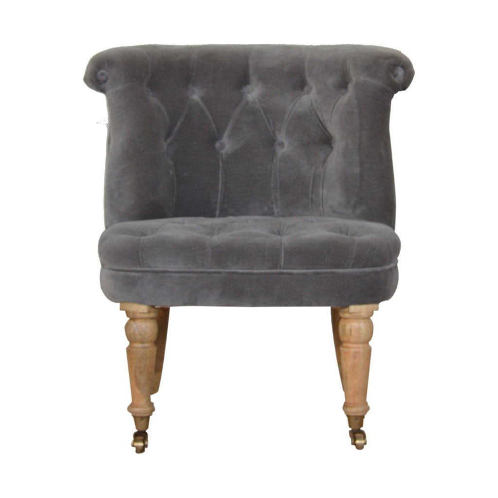 Fauteuil d'appoint en velours gris