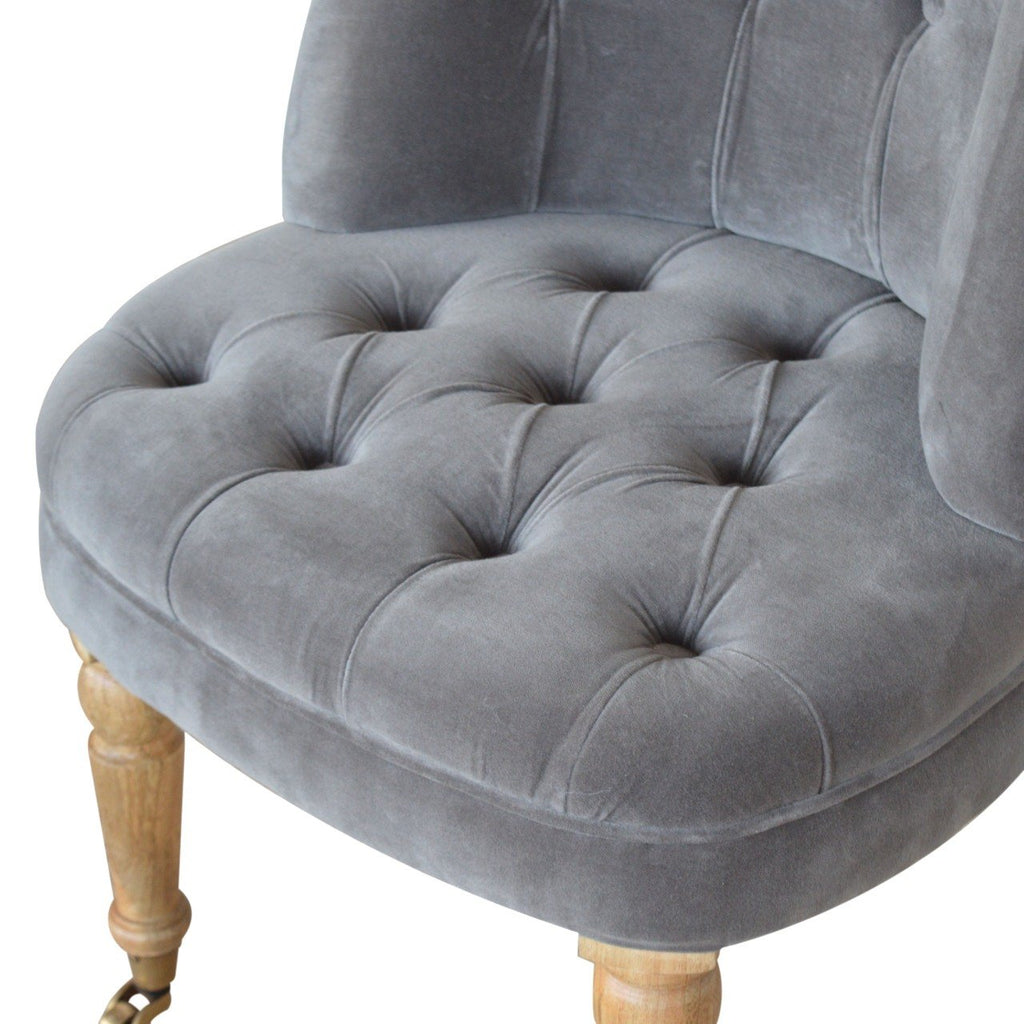 Fauteuil d'appoint en velours gris
