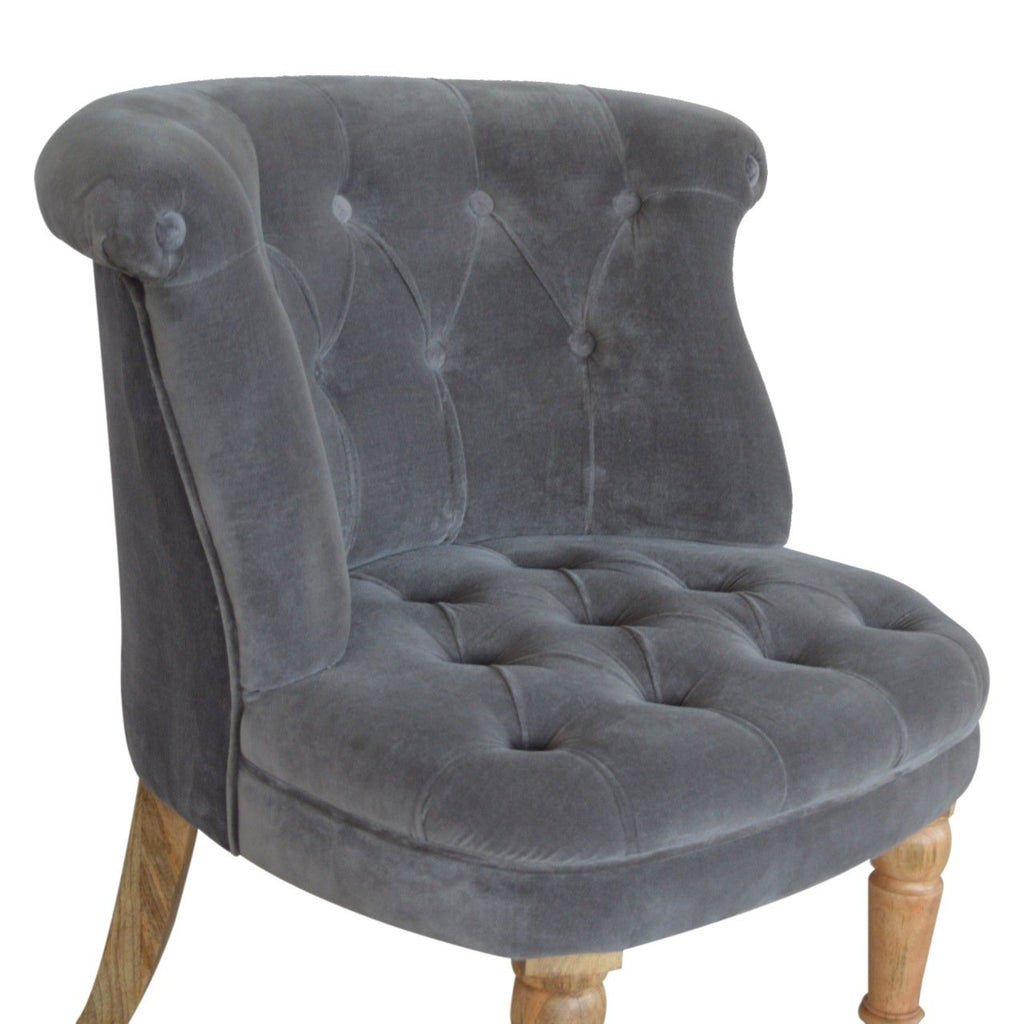 Fauteuil d'appoint en velours gris