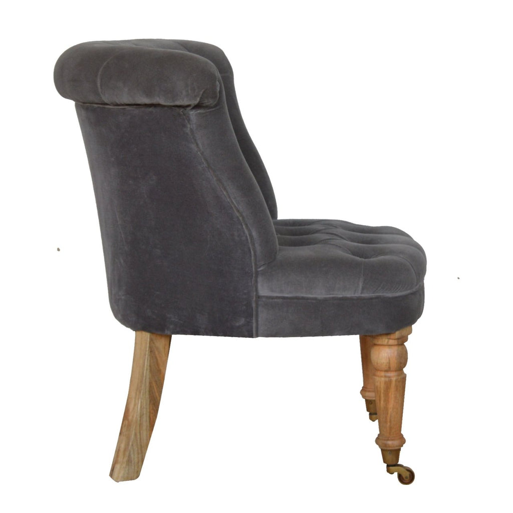 Fauteuil d'appoint en velours gris